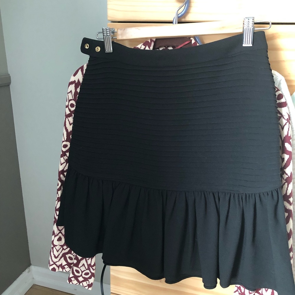 Ruffled black mini skirt